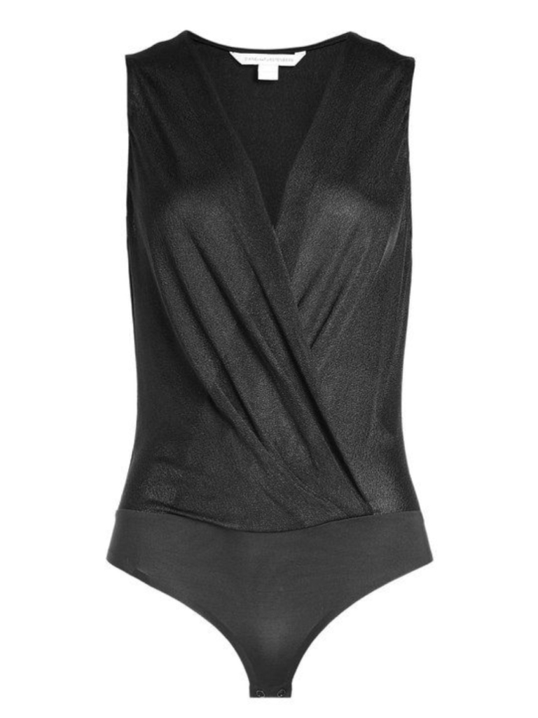 Diane Von Furstenberg Black Sleeveless Bodysuit Size S